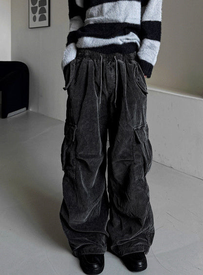 Corduroy Pigment-Dyed Cargo Training Pants
