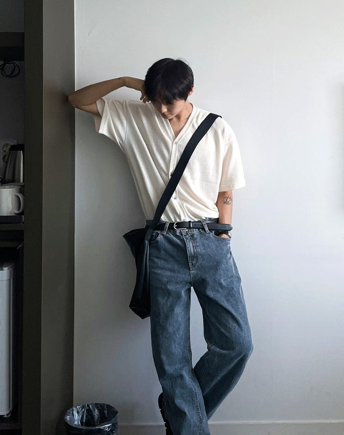 Linen Short Sleeve Cardigan