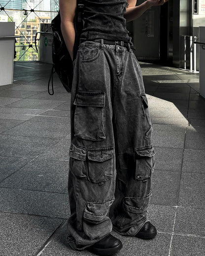 Featherlight Longline Cargo Carpenter Wide Denim