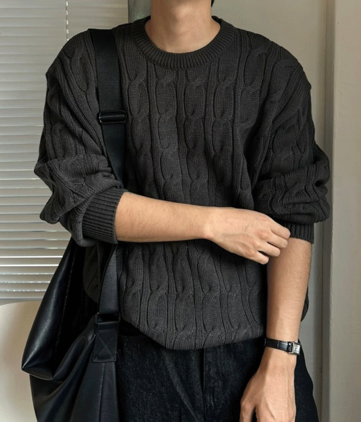 cable cosyharu semi-over knit
