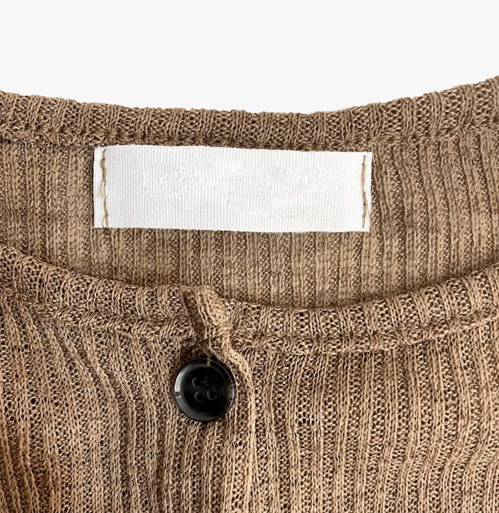 Linen Round Neck Knit Cardigan