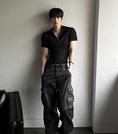 Muscle Fit Half-Zip Short Sleeve Tee