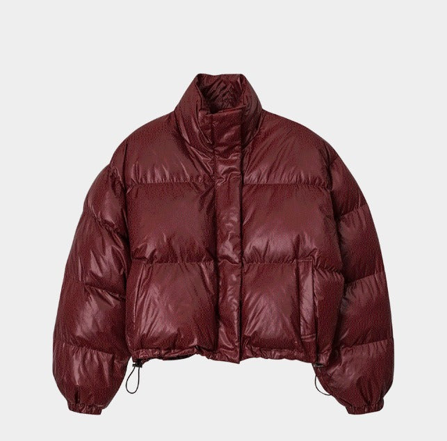 New Cropped Padded Oversized Fit Hip Glossy
