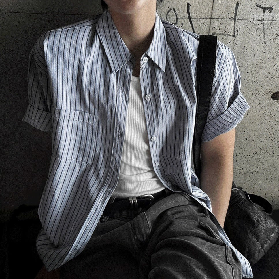 Ale Stripe Linen Short Sleeve Shirt