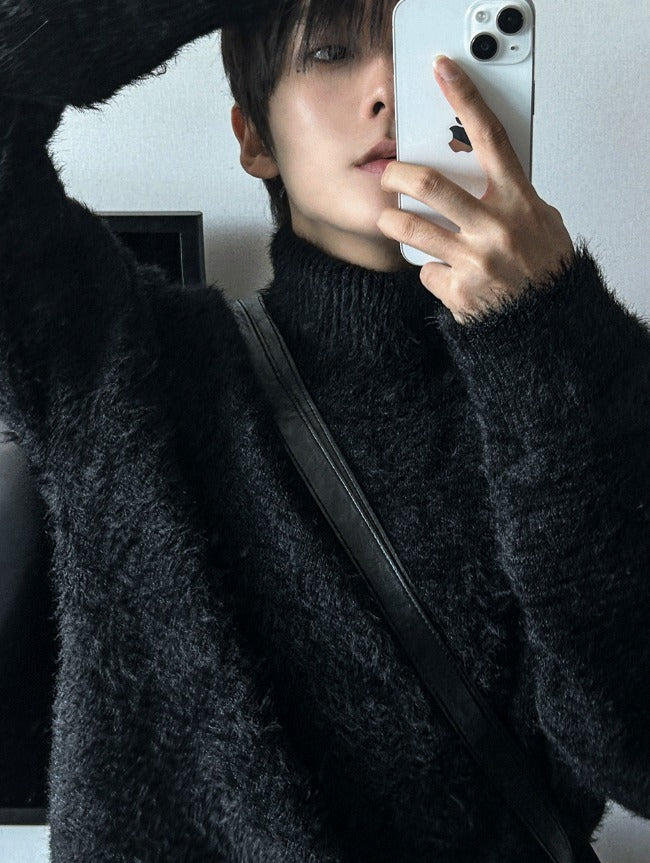 rough mohair turtleneck