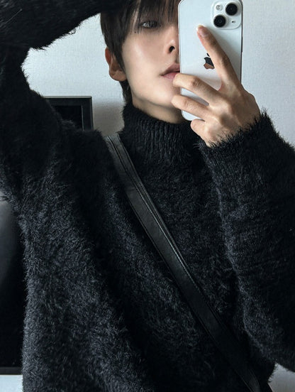 rough mohair turtleneck
