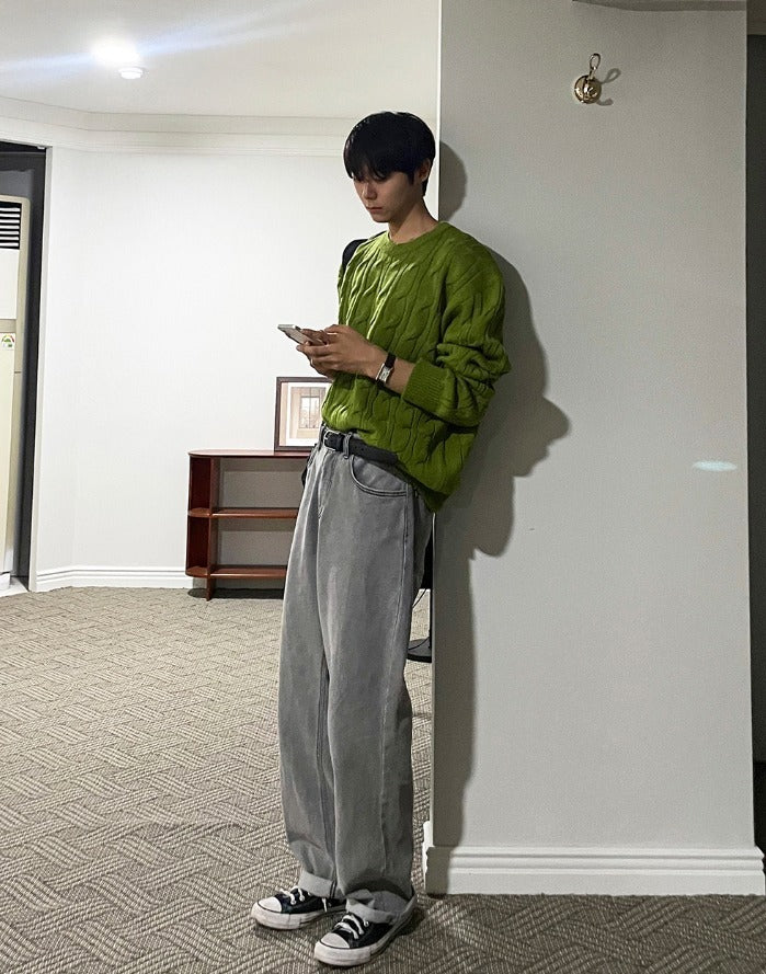 cable cosyharu semi-over knit