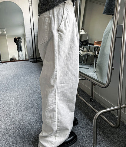 slob white wide denim pants