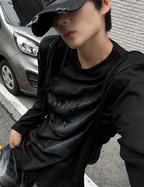 Secret Printing Long Sleeve Loose Fit T-shirt