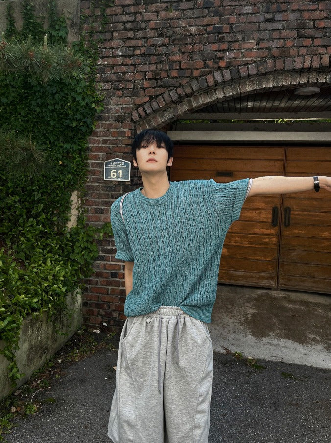 Fescale Boucle Round Short Sleeve Knit