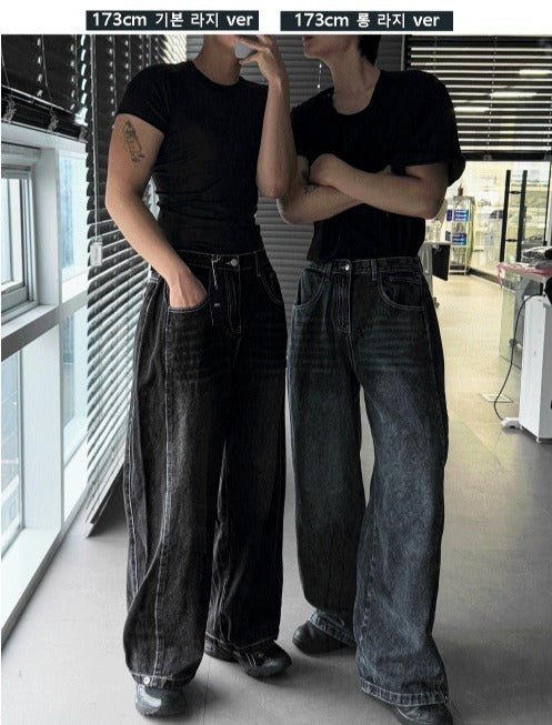 Nars Two Way Balloon Fit Folding Pintuck Denim Pants