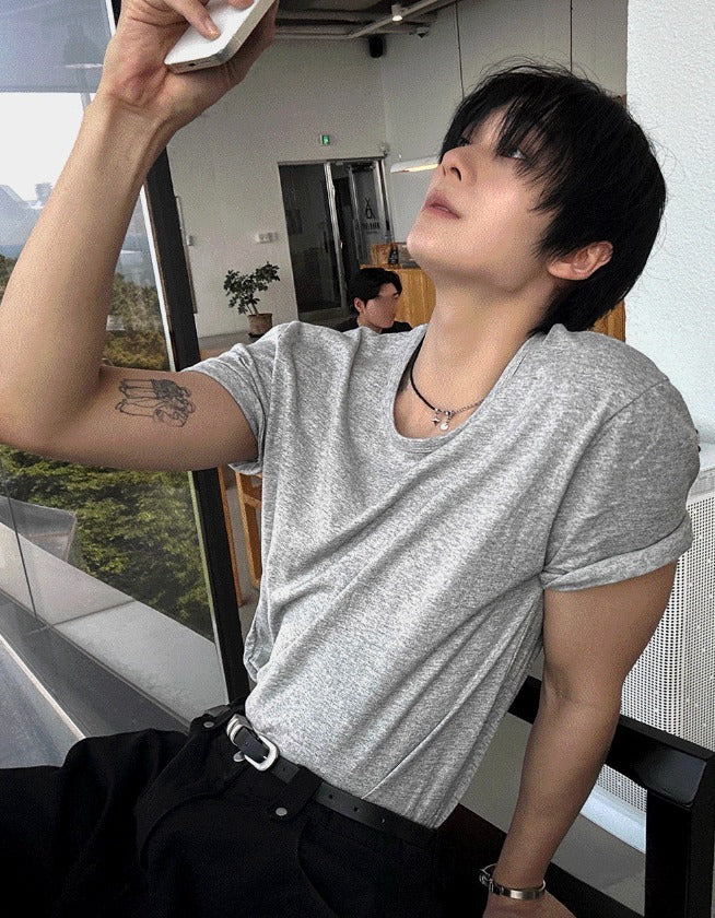 Cropped Muscle Fit T-shirt