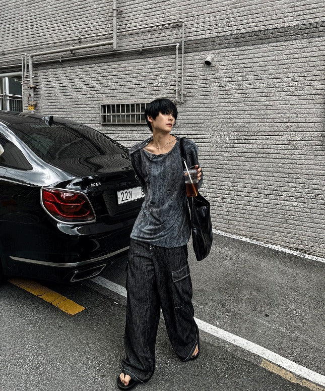 City Pub Cargo Banding Denim Pants