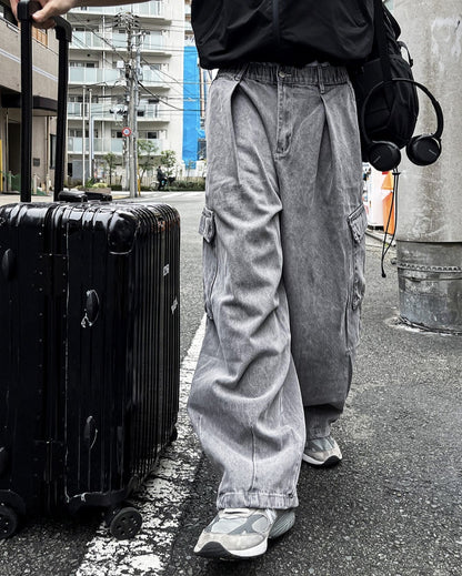 Pigment Balloon stitch Cargo Denim Pants
