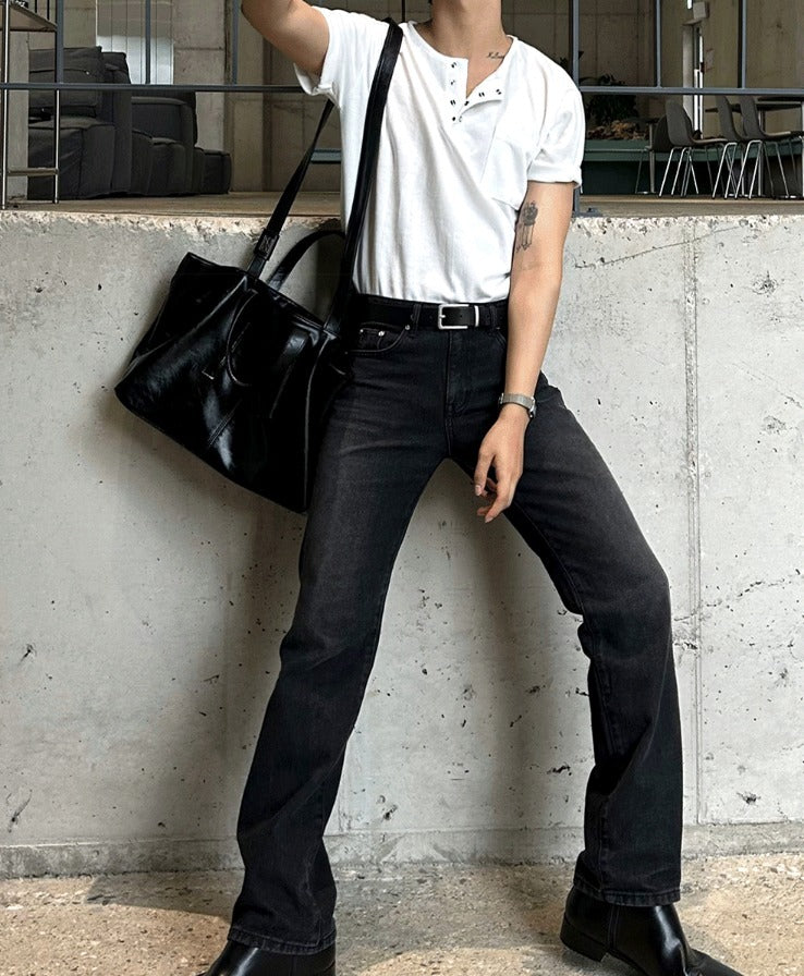 Straight Matte Black Denim