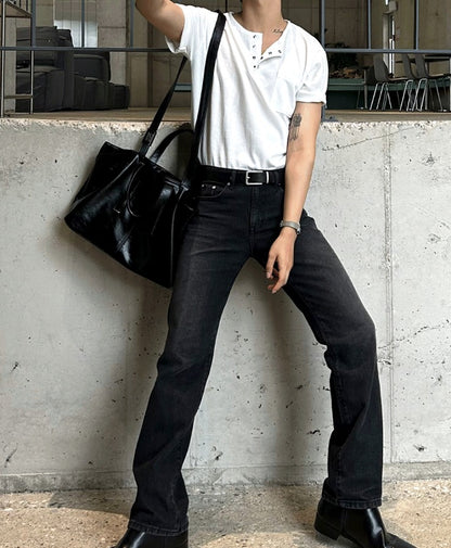 Straight Matte Black Denim