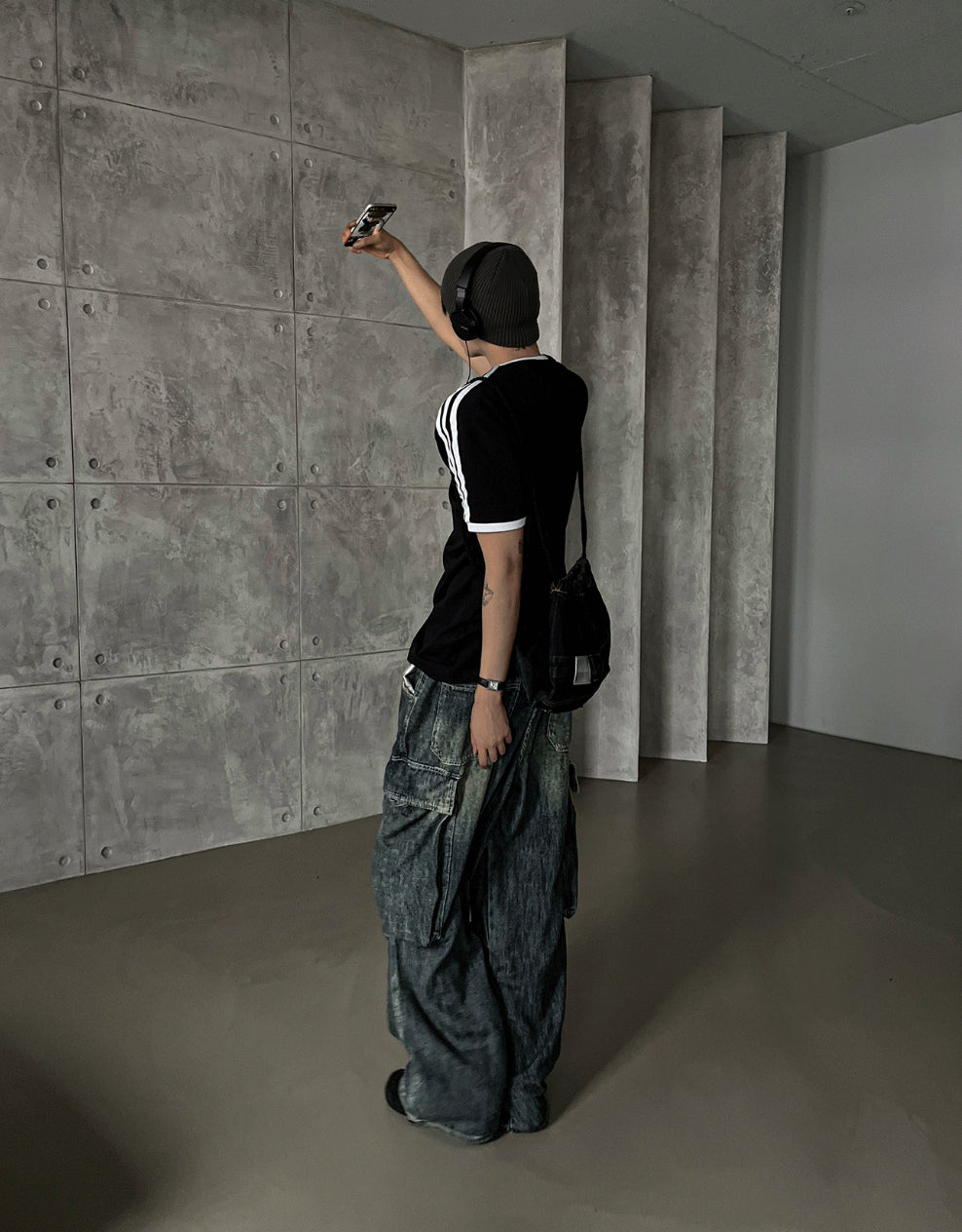 Summer Cool Cargo Banding Denim Pants