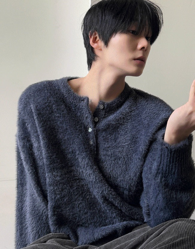 winter angora henry neck knitwear