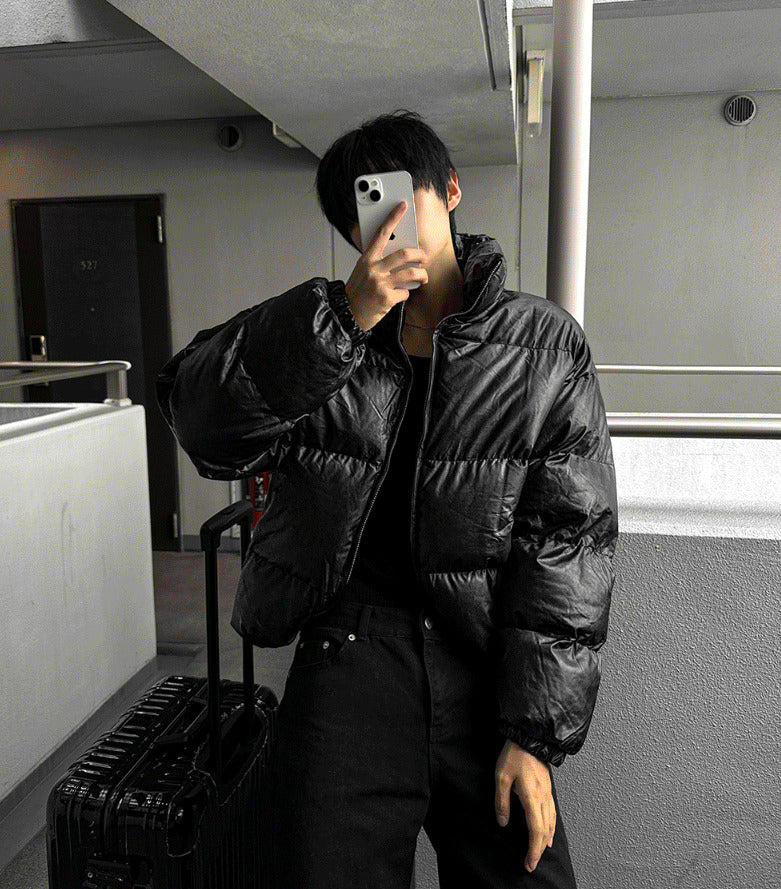 Leather black padded