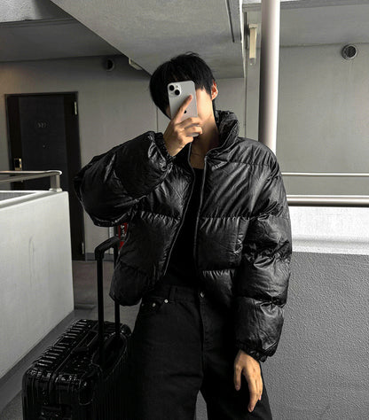 Leather black padded