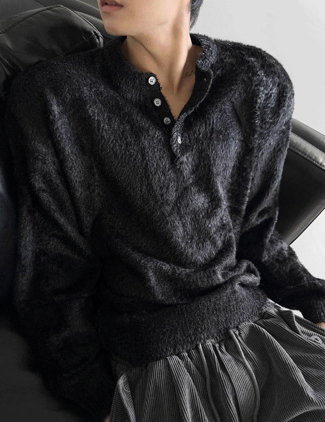 winter angora henry neck knitwear