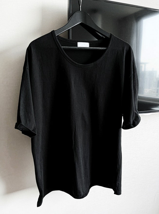 shaping round semi-wige short-sleeved T-shirt
