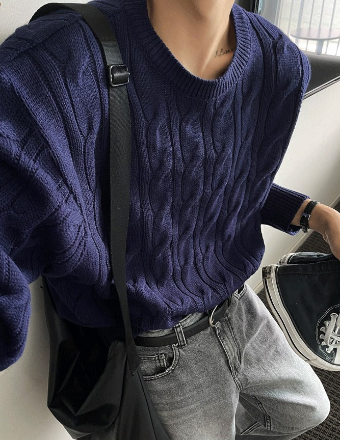 cable cosyharu semi-over knit