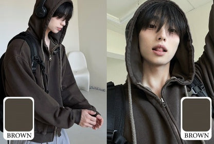 Pigment Washing Hoodie Zip-up