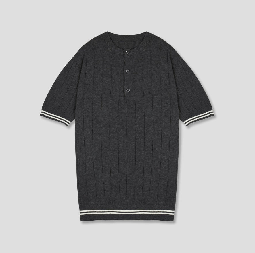 Magnum Henley Neck Short-Sleeved Knitwear
