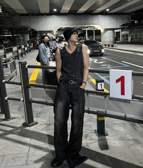 unisex pigment sleeveless shirt