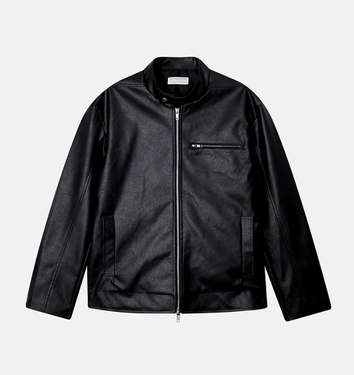 Concrete Crack Leather Jacket