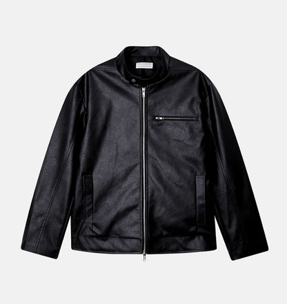 Concrete Crack Leather Jacket