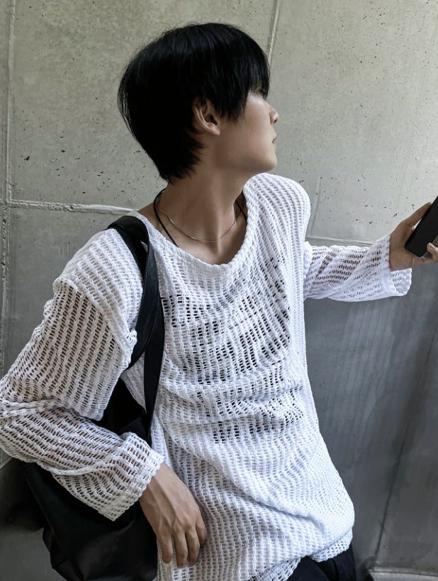 Munts Grunge Mesh Printed Knit