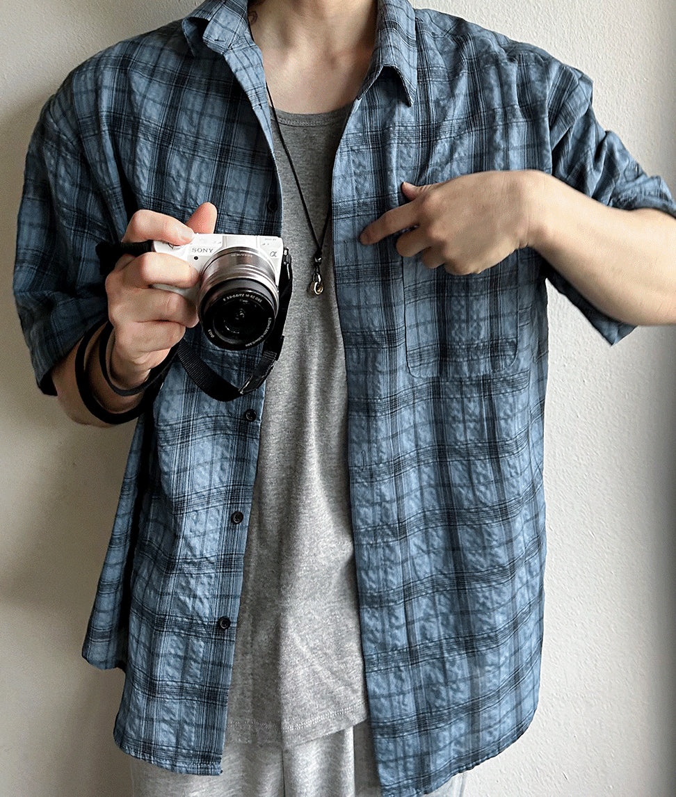 Parun Check Linen Short Sleeve Shirt