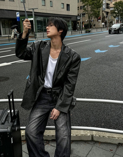 Low Classic Leather Blazer Jacket