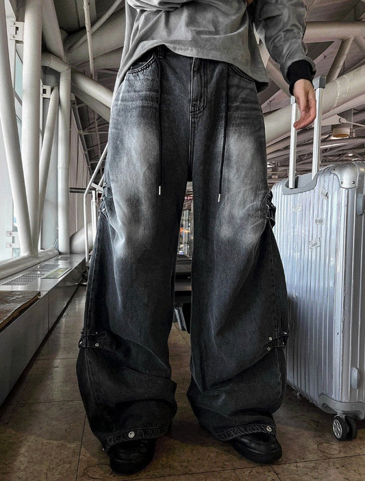 Riveted Pleated Denim