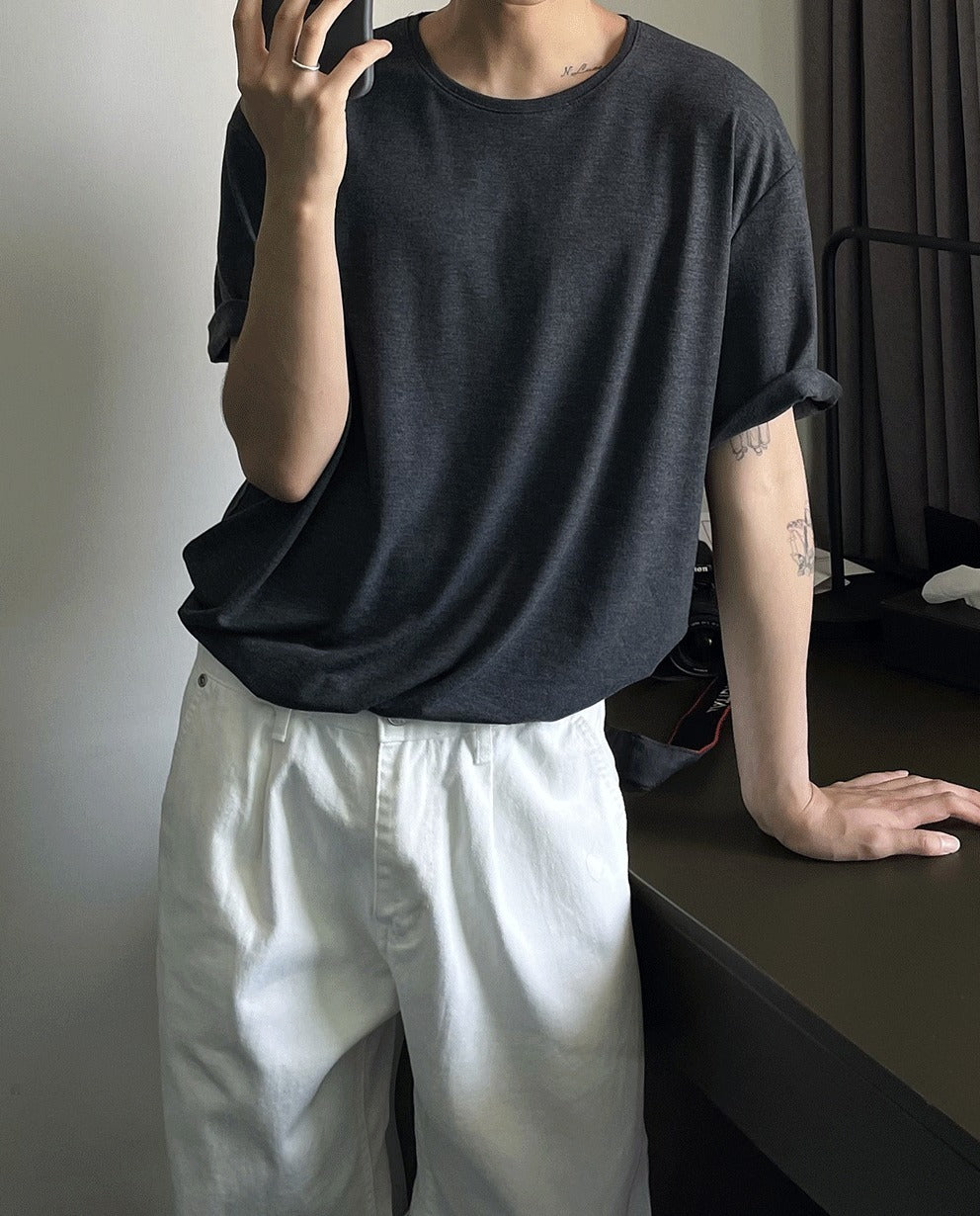 Inner U-Neck Silky Short Sleeve Tee