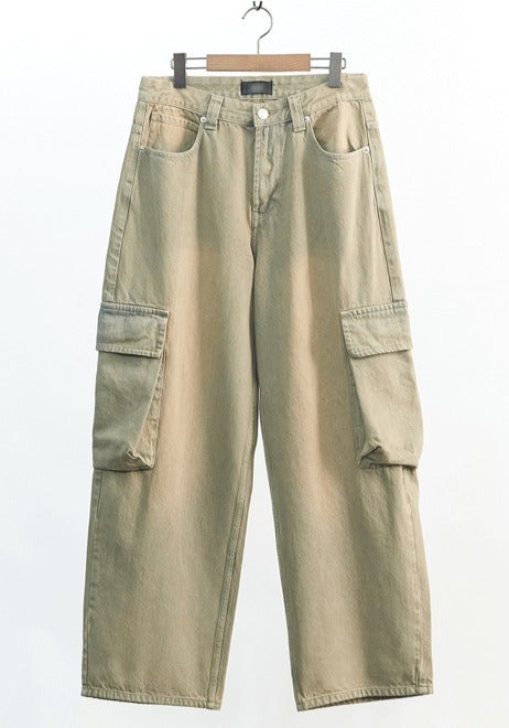millat wide vintage cargo denim pants