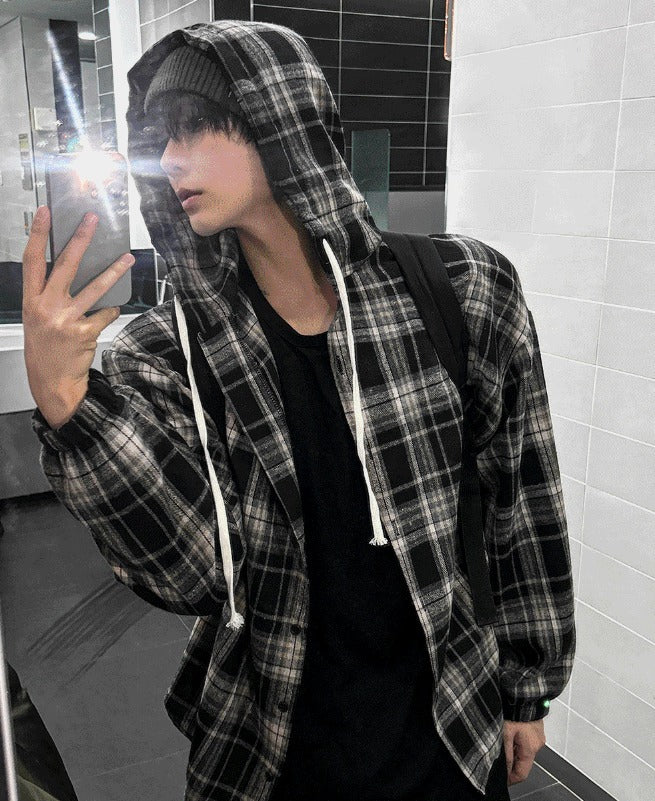 Hip Check Dark Color Hood Shirt