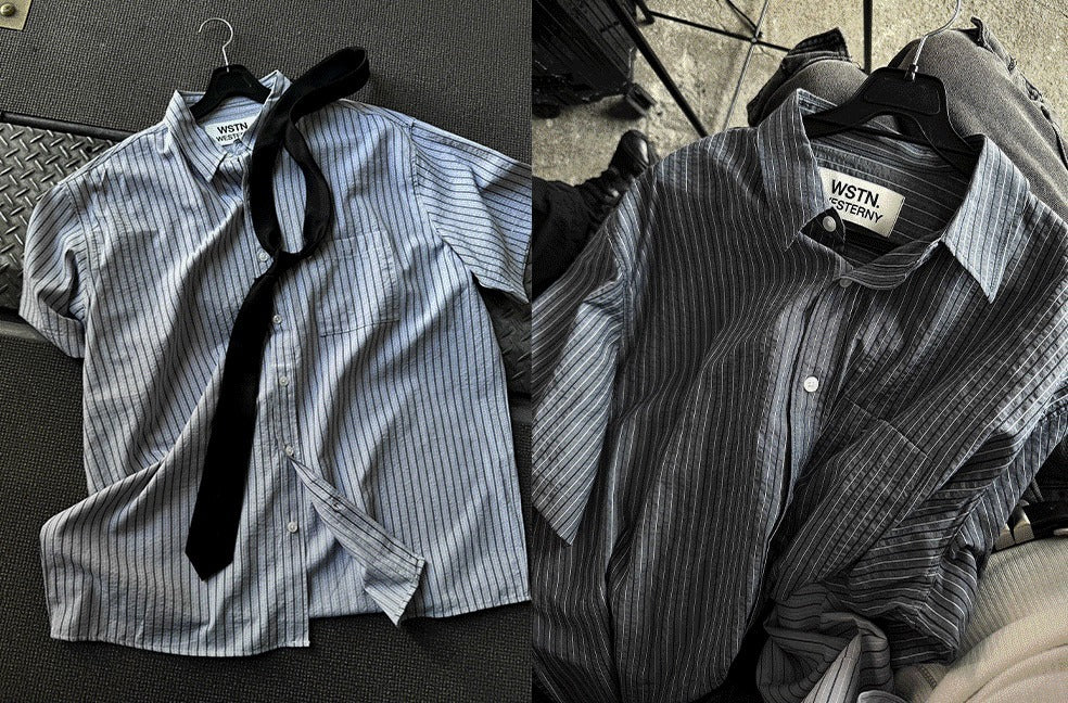 Ale Stripe Linen Short Sleeve Shirt