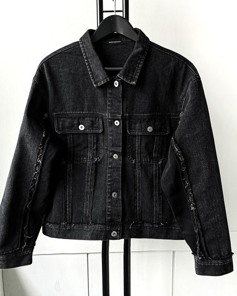 Rough Denim Crop Jacket