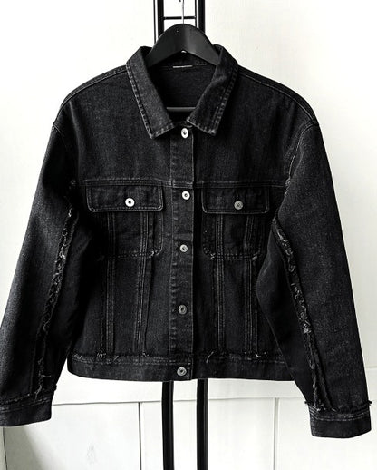 Rough Denim Crop Jacket