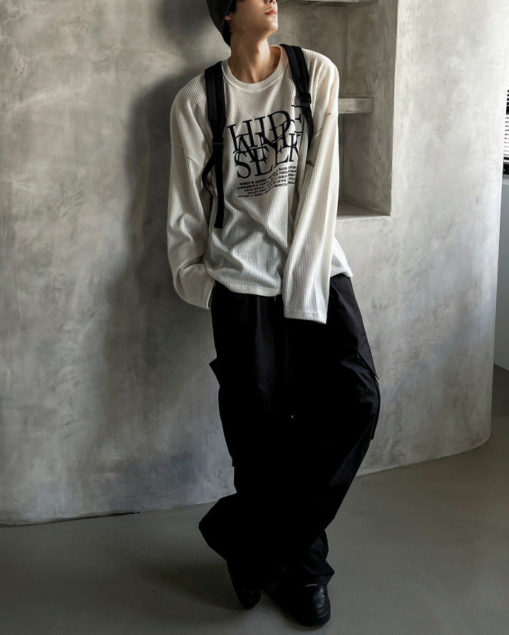 dope lettering knit long-sleeved