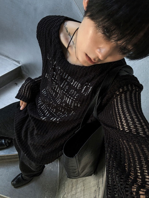Munts Grunge Mesh Printed Knit