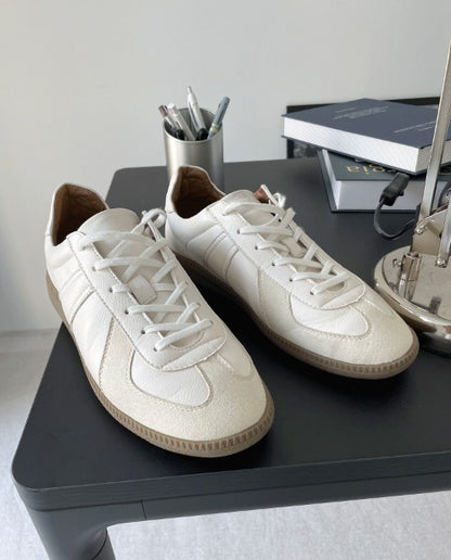 Beige & White simple Sneakers