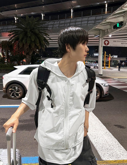 Cropped Nylon Hooded Vest
