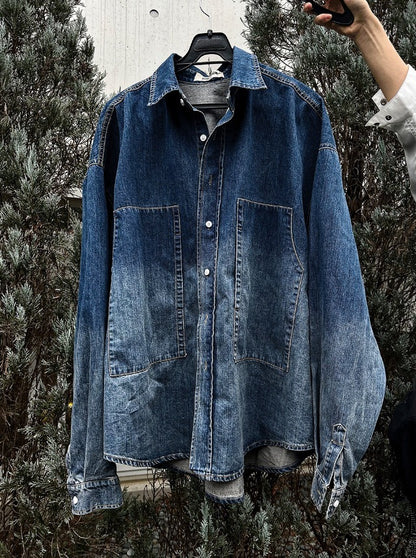 deep gradation denim shirts