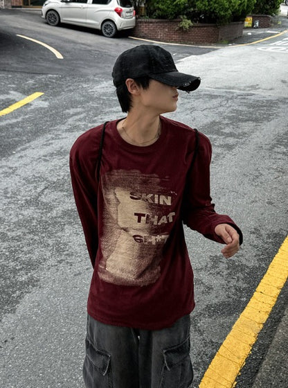 Secret Printing Long Sleeve Loose Fit T-shirt