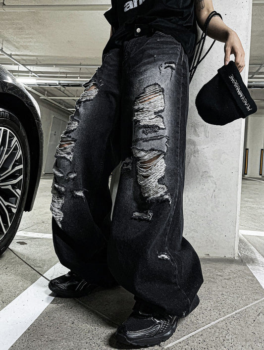 Denim Destroyed Pants