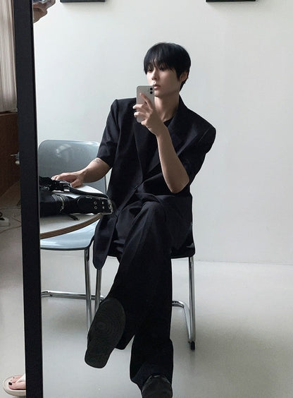 wide balloon set - up pants